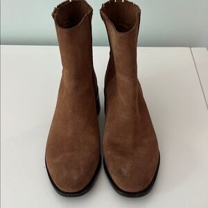 Dolce Vita Brown Suede Ankle Booties with Elastic Panels